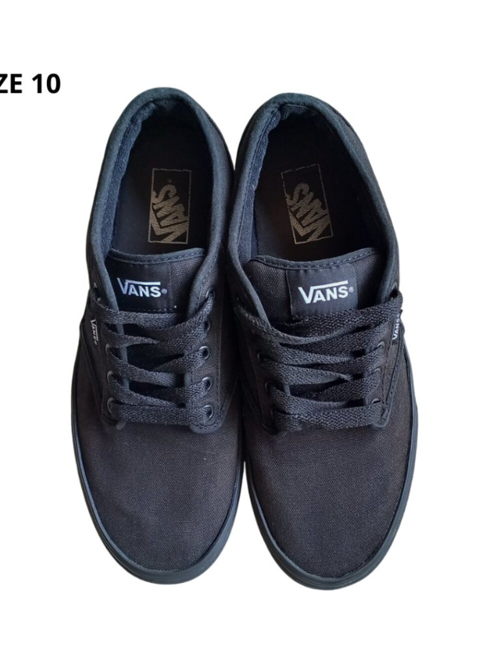 Vans Atwood All Black Low Top Sneakers - Canvas Skate Shoes, Men's Size 10 - Picture 8 of 8